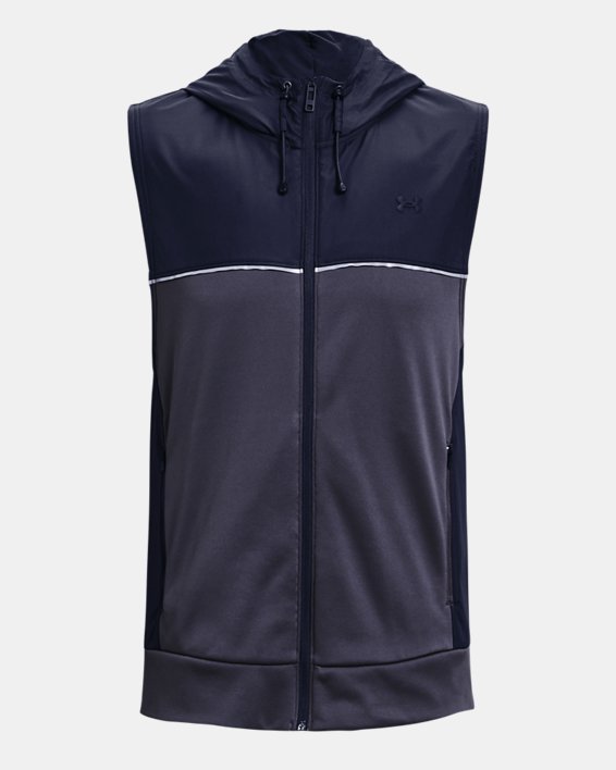 Men's Armour Fleece® Storm Hooded Vest, Gray, pdpMainDesktop image number 6
